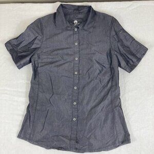 Chef Works Urban Collection Womens Small Gray Chef Shirt Snap Front Uniform